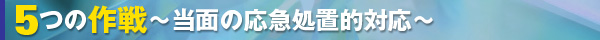 ５つの作戦～当面の応急処置的対応～